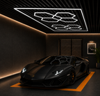 8-Hex Garage LED Lighting Kit with Border — 8' × 16'