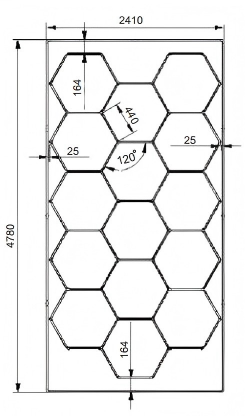 15-Hex Garage LED Lighting Kit with Border — 8' × 16'
