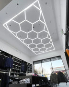 15-Hex Garage LED Lighting Kit with Border — 8' × 16'