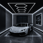 4-Hex Garage LED Lighting Kit with Border — 8' × 16'