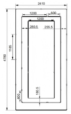 3-Rectangle Garage LED Lighting Kit — 8' × 16'