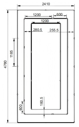 3-Rectangle Garage LED Lighting Kit — 8' × 16'