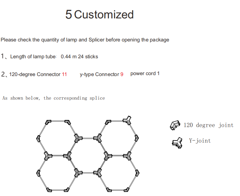 5-Hex Garage LED Lighting Kit — 8' × 5.5'