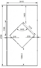 Large Diamond Garage LED Lighting Kit with Border — 8' × 16'